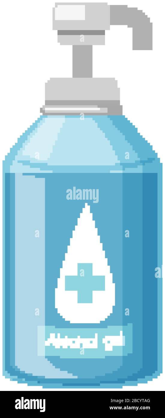 Flasche Alkoholgel verhindert Covid-19-Veranschaulichung Stock Vektor