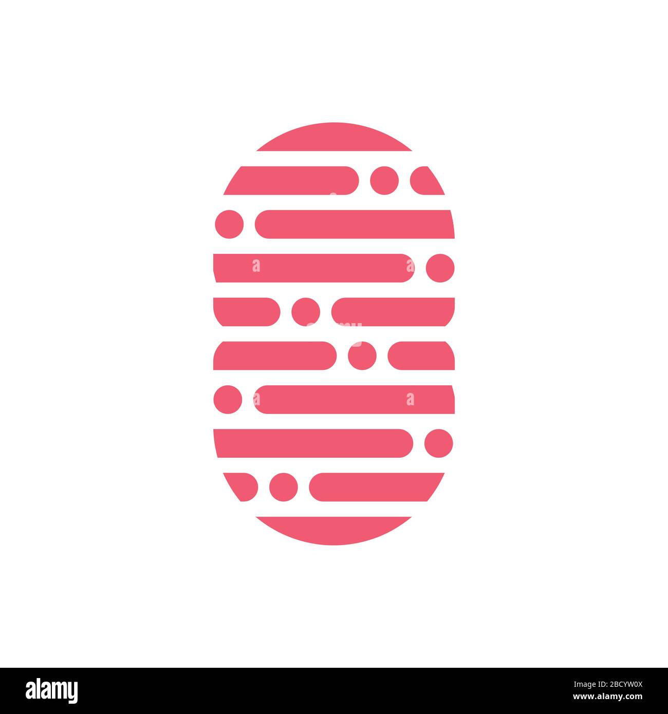 Kapselform Punkte Linie Symbol Dekoration Vektor Stock Vektor