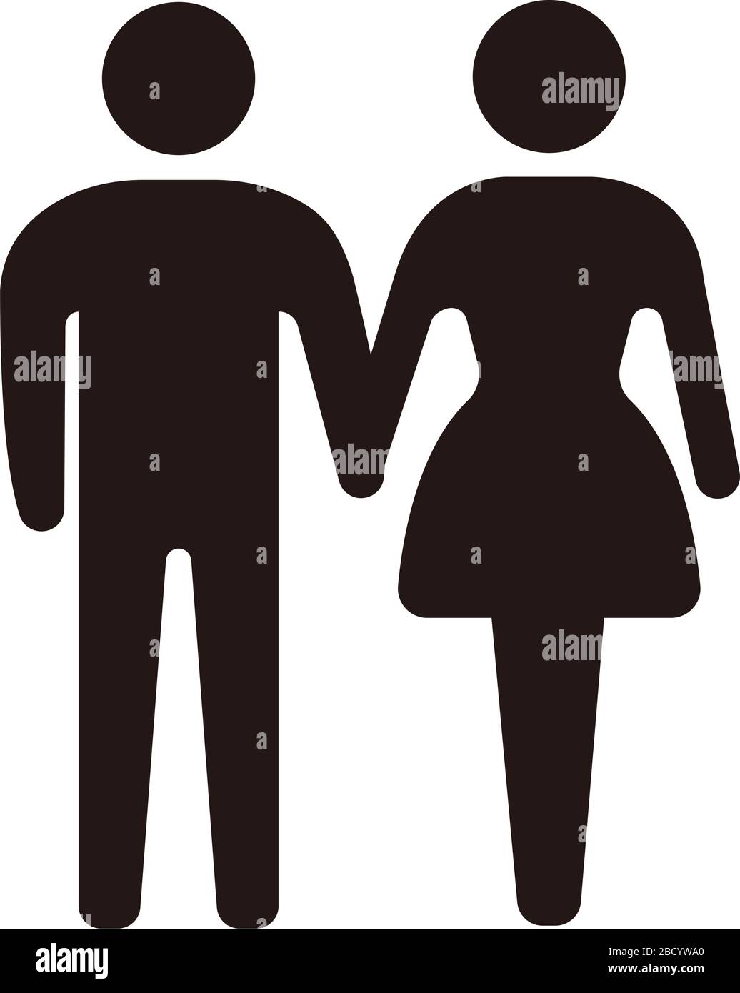 Paar, Ehe, Zweisamkeit, Gleichstellungsikone Stock Vektor
