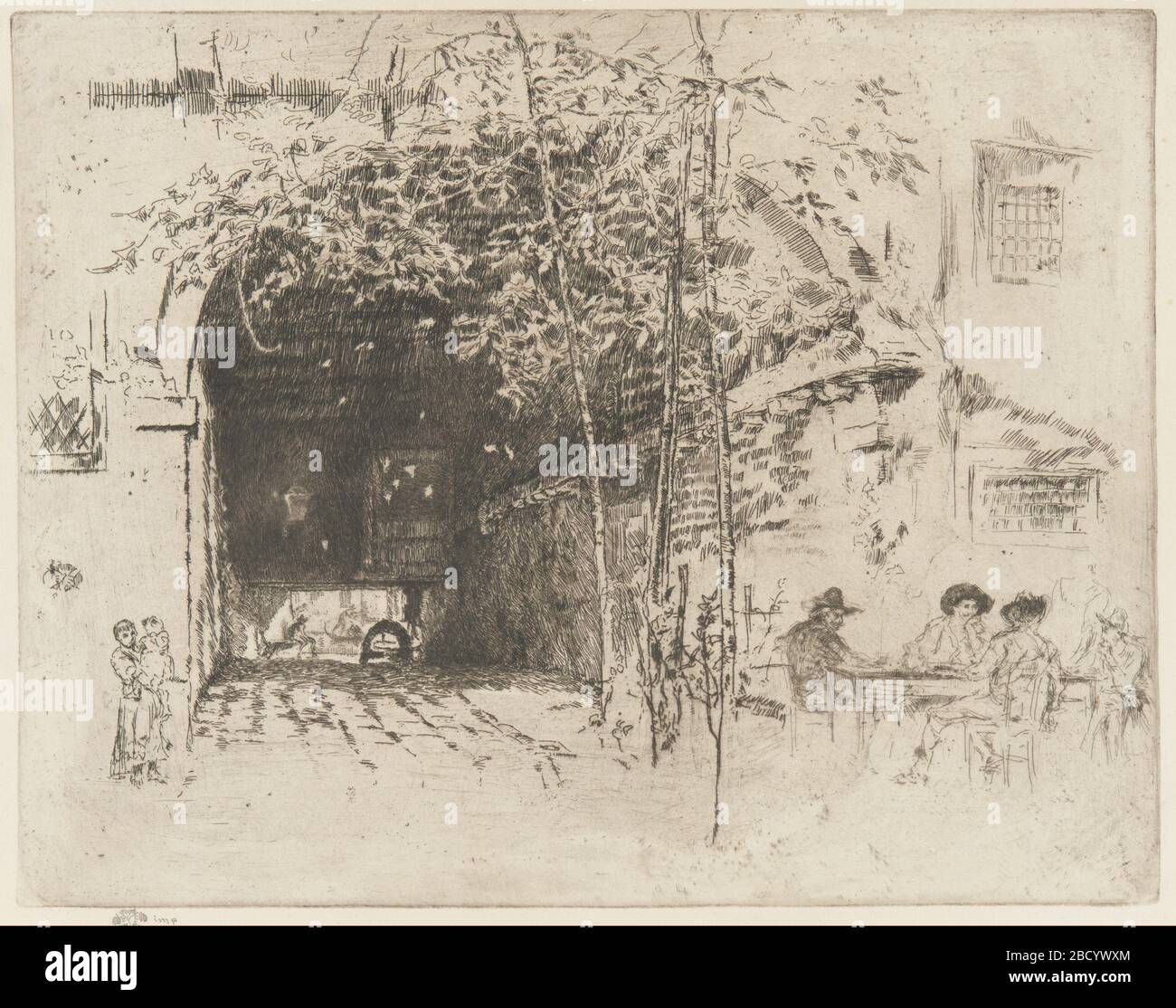 (Künstler) James McNeill Whistler; Vereinigte Staaten; 1879-1880; Radierung und Trockenpunkt auf Papier; H x B: 24 x 30,4 cm (9 7/16 x 11 15/16 in); Geschenk von Charles lang Freer The Traghetto Stockfoto