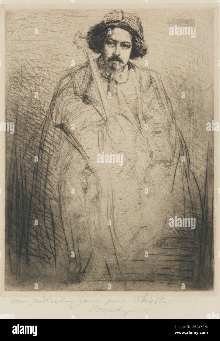 (Künstler) James McNeill Whistler; Vereinigte Staaten; 1859; Radierung und Trockenpunkt auf Papier; H x B: 25,5 x 19,3 cm (10 1/16 x 7 5/8 in); Geschenk von Charles lang Freer J Becquet Sculptor Stockfoto