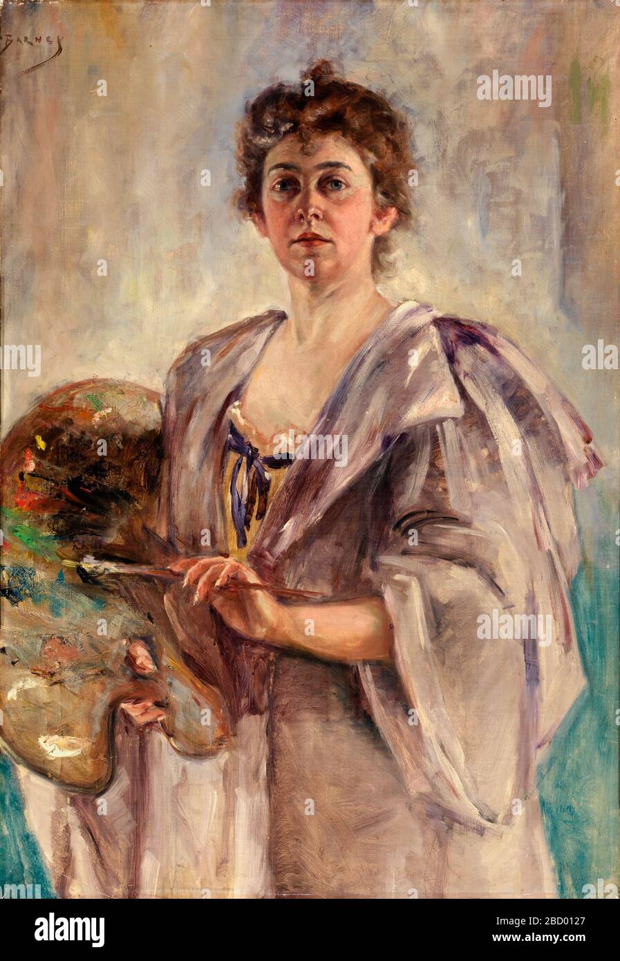 Selbstporträt in "Painting Robe". Stockfoto