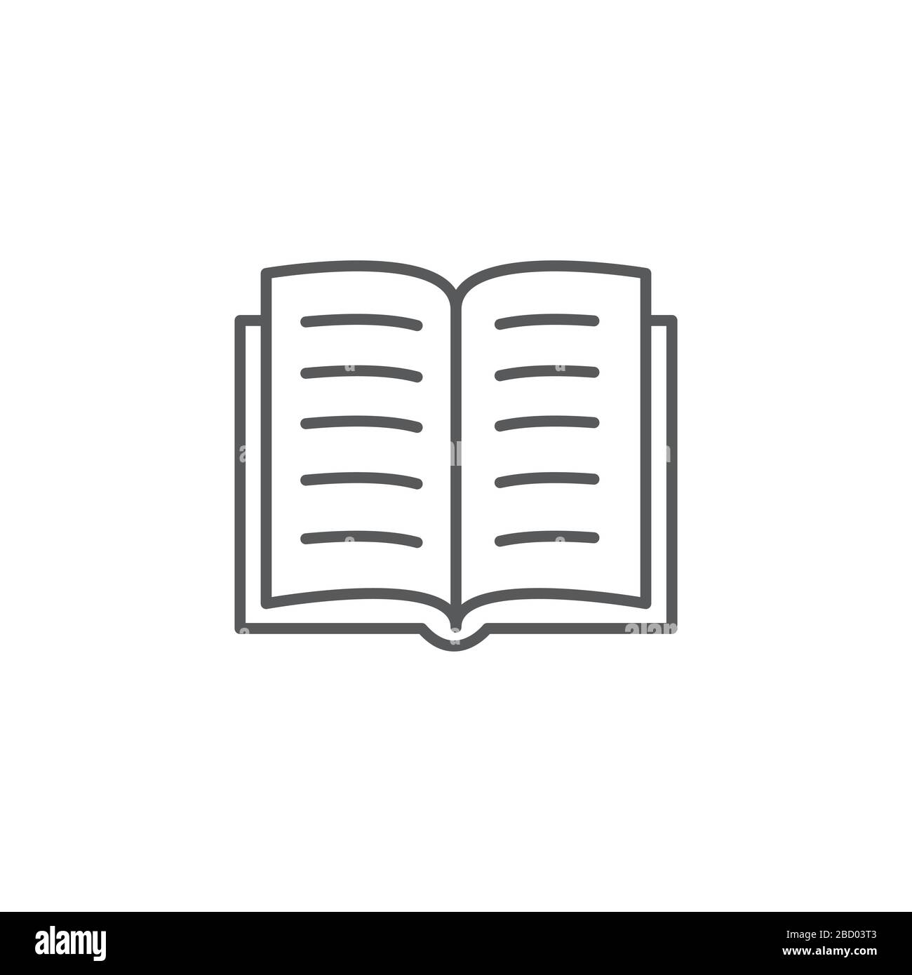 Buchliniensymbol auf weißem Hintergrund Stock Vektor