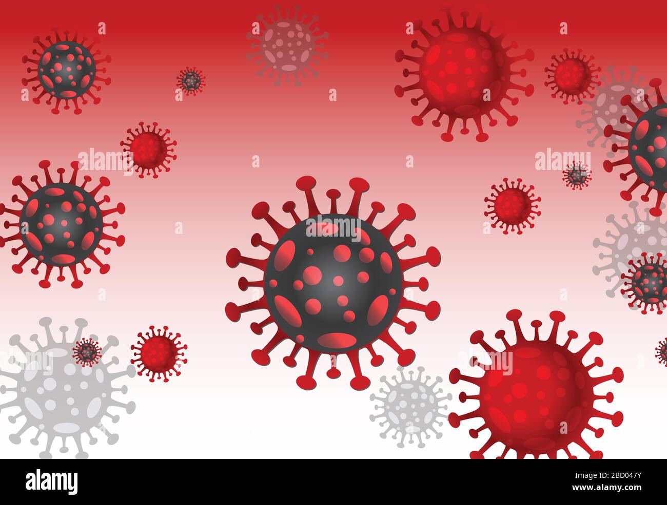 Kovid-19 Influenza-Corona-Virus-Hintergrund: Die Kovid19-Krankheit ist in diesem Fall eine Gesundheitsgefährlichkeit, die den menschlichen Körper und die Grippe als Grippe beeinflusst. Stock Vektor