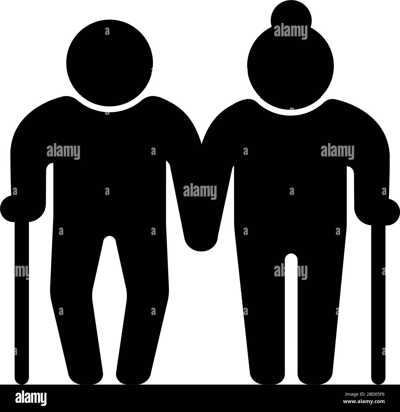 Altes Paar, Altersleben, Alter Vektor-Symbol Illustration Stock Vektor