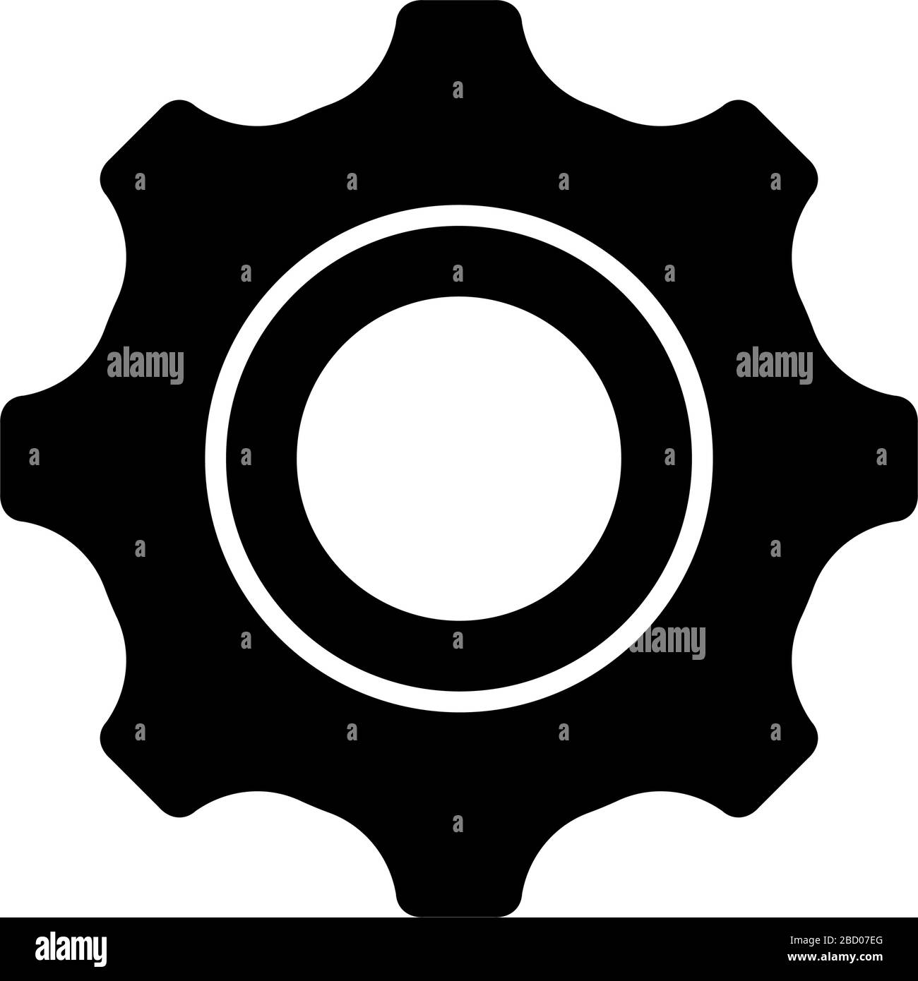Abbildung des Vektorsymbols für Getriebe, Ausrüstung und Funktion Stock Vektor