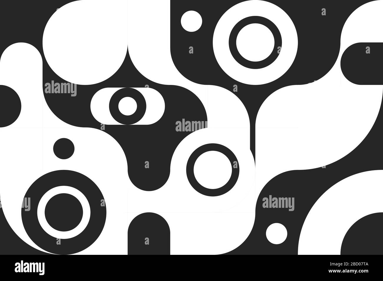 Schweizer Hintergrund mit geometrischen Elementen im Stil der 80er Jahre, bauhaus-retro-Muster mit Kreisen und Kurven, modisches Kunstdesign. Vektorgrafiken Stock Vektor