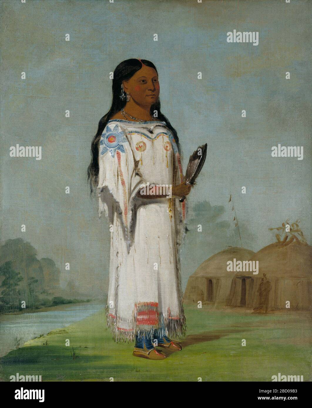 Seetsbea Mittagssonne ein hübsches Mädchen. George Catlin erklärte, sein Modell, eine junge Hidatsa-Frau, sei "ein Nachkomme vom alten Chef. Stockfoto