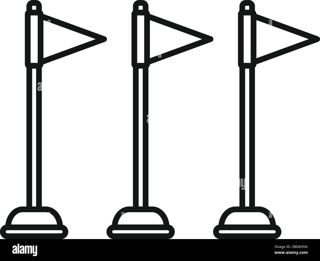 Symbol für Hundetrainingsfahnen. Outline Dog Training Flags Vektorsymbol für Web-Design isoliert auf weißem Hintergrund Stock Vektor