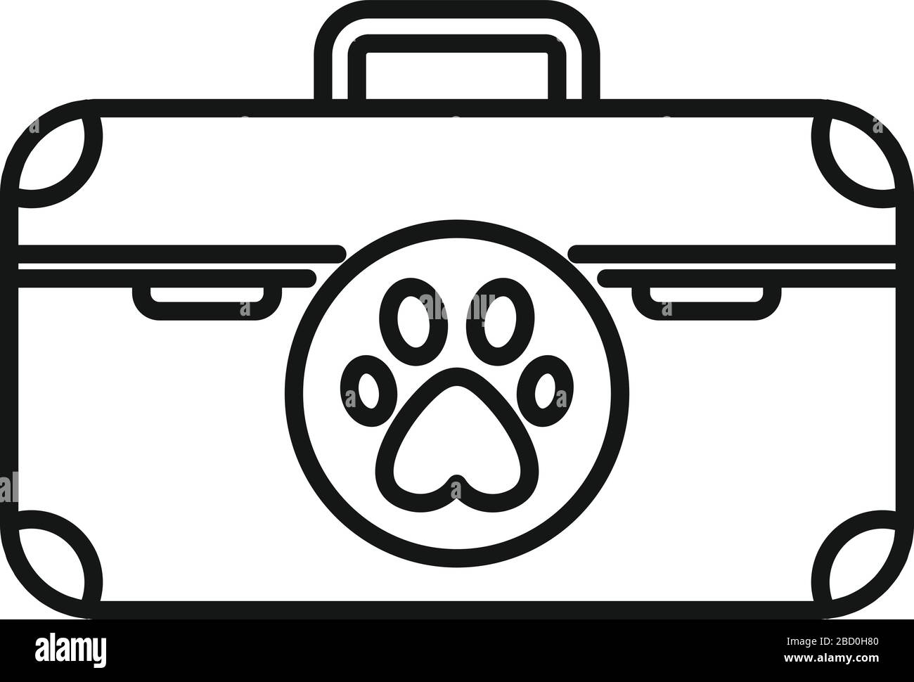 Symbol für das Hundetool. Outline DOG Toolbox Vektorsymbol für Webdesign isoliert auf weißem Hintergrund Stock Vektor