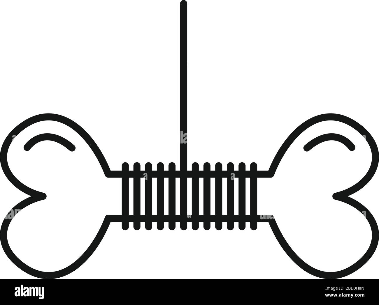 Symbol für Hundetraining mit Knochen. Outline Dog Training Wire Bone Vector Icon für Web-Design isoliert auf weißem Hintergrund Stock Vektor