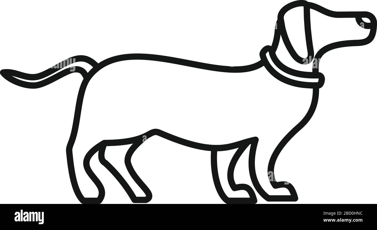 Trainingssymbol für Sporthunde. Outline Sport Dog Training Vector Icon für Web-Design isoliert auf weißem Hintergrund Stock Vektor