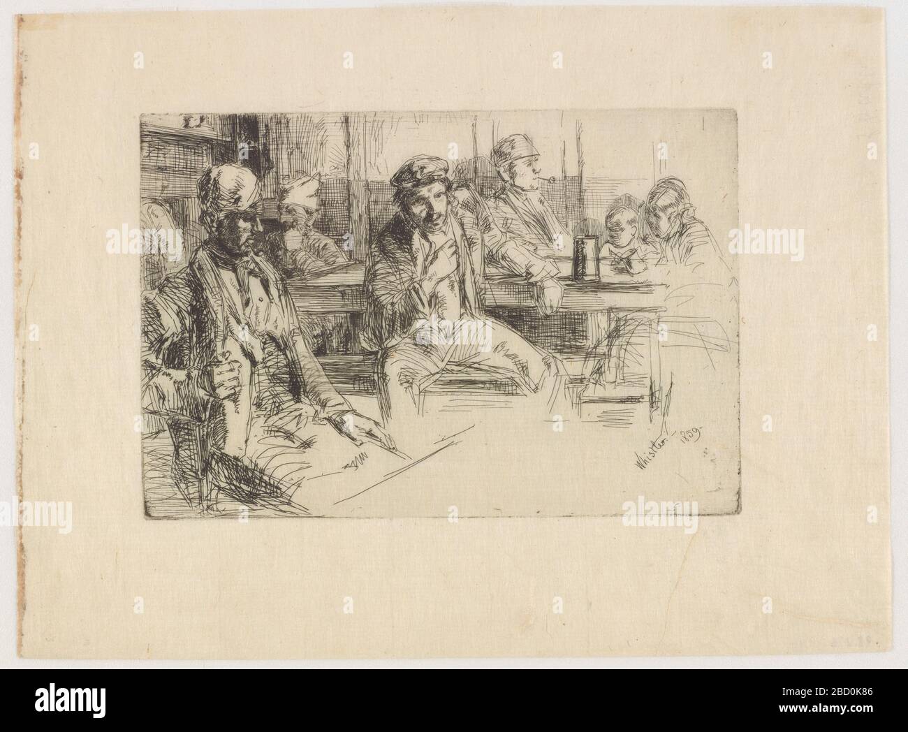 (Künstler) James McNeill Whistler; Vereinigte Staaten; 1859; Radierung auf Papier; H x B: 15,2 x 22,4 cm; Geschenk von Charles lang Freer Longshore Men Stockfoto