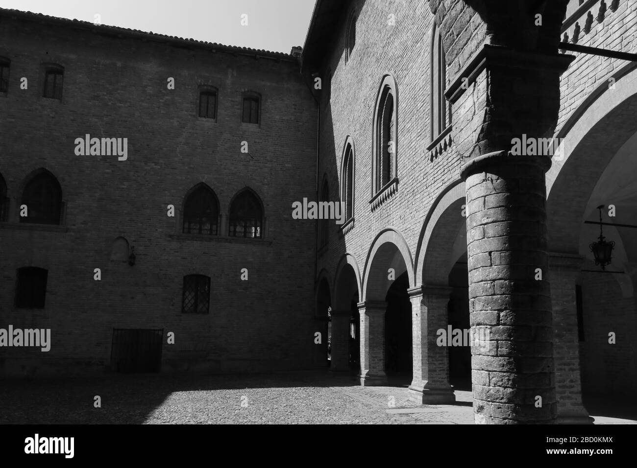 Der Innenhof der Festung Rocca di San Vitale. XV Sek. Fontanellato. Parma. Emilia Romagna. Italien Stockfoto
