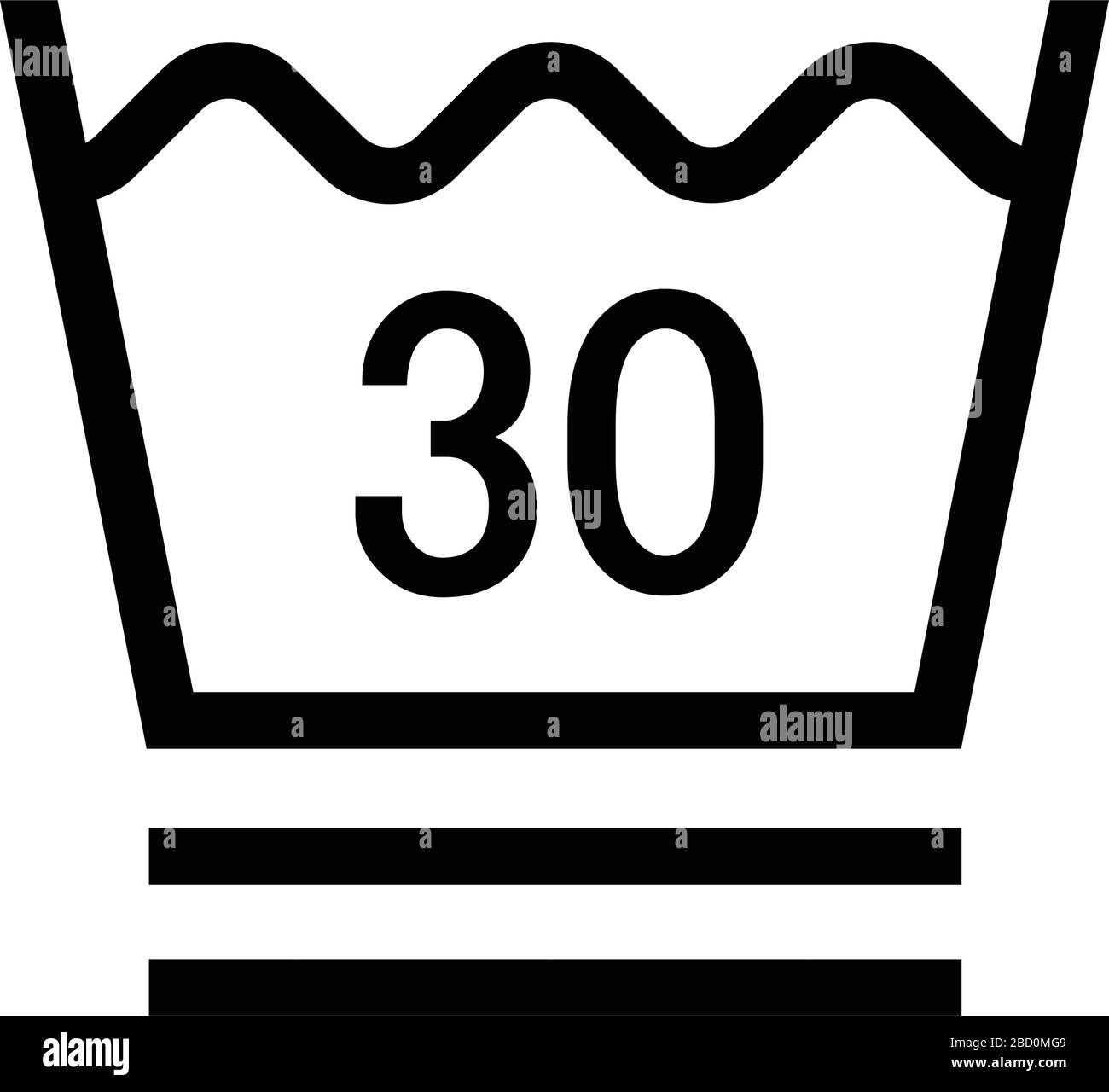 Symbol für die Wäsche (Kaltpresse für Maschinenwäsche/Dauerpresse) Stock Vektor