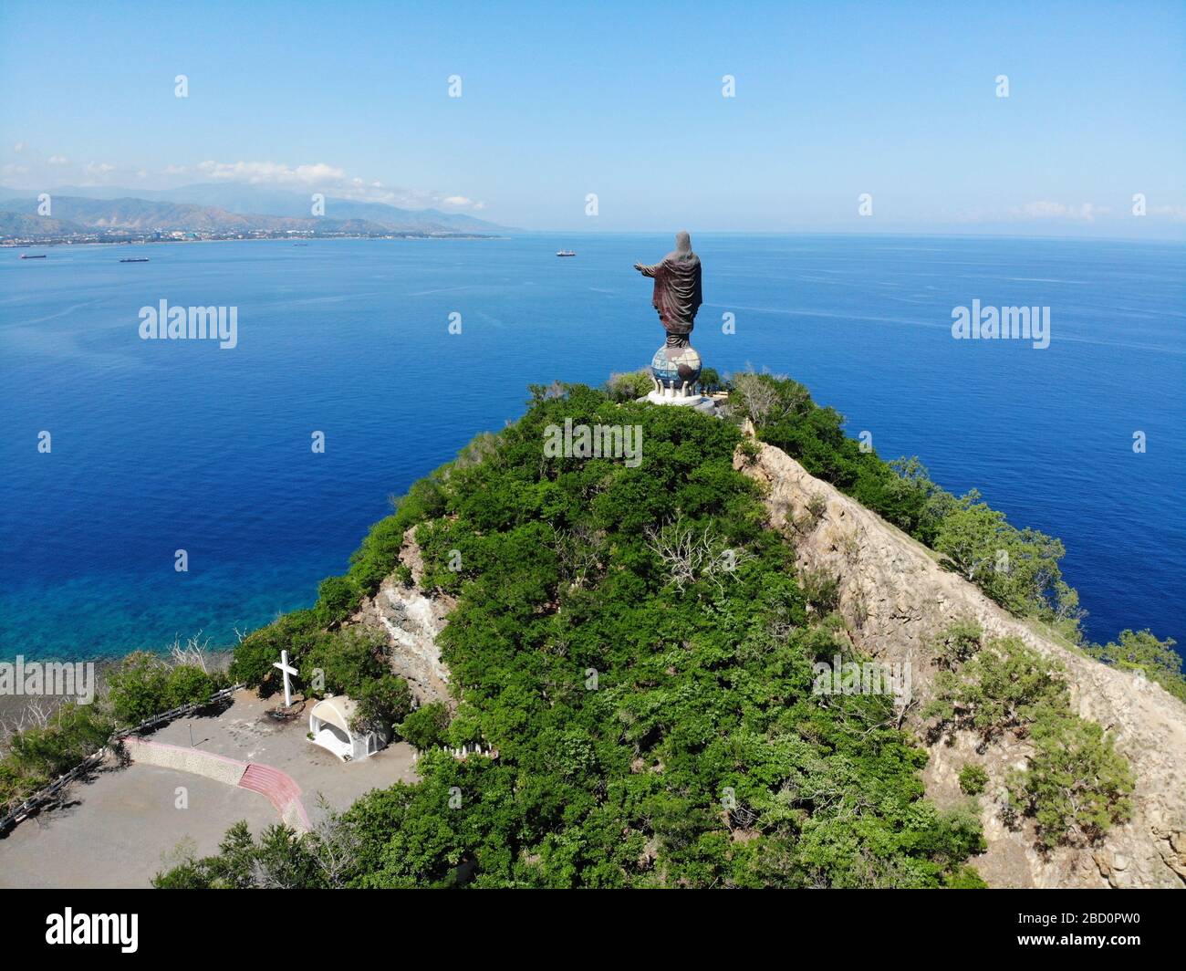 Jesus-Statue in Dili, Osttimor, zweitgrößte der Welt Stockfoto