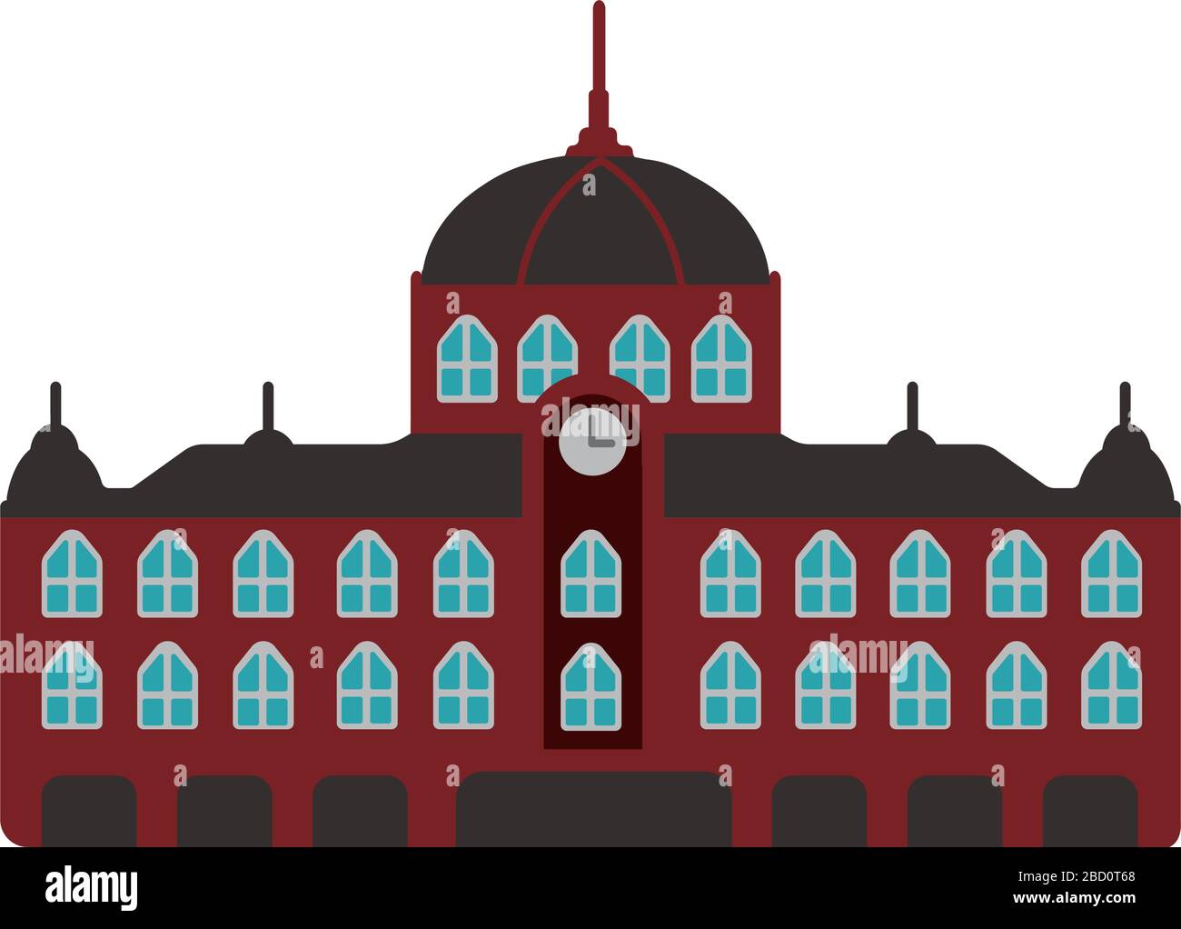 Tokyo Wahrzeichen Gebäude flache Vektor Illustration / Tokyo Station Stock Vektor