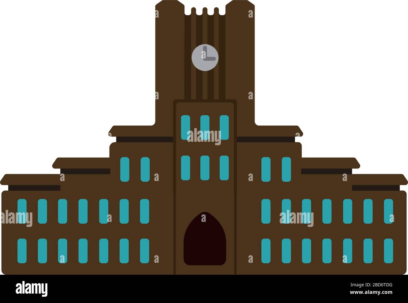 Tokyo Wahrzeichen Gebäude flache Vektor Illustration / Tokyo Universität Stock Vektor