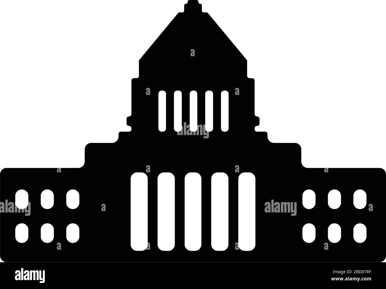 Tokyo Wahrzeichen Gebäude flache Vektor Illustration / Parlamentsgebäude Stock Vektor