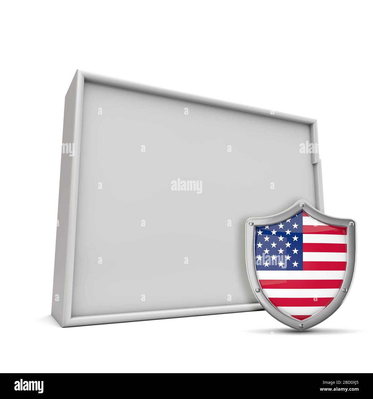 Amerikanischer Staat Colorado, mit Sternen und Streifen Schild. 3D-Rendering Stockfoto