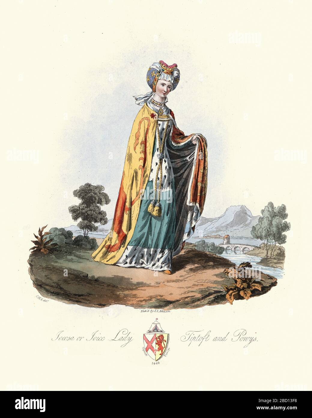 Lady Joyce Tiptoft, Medieval Woman, 15th Century, Middle AGES Fashion, period costs Stockfoto