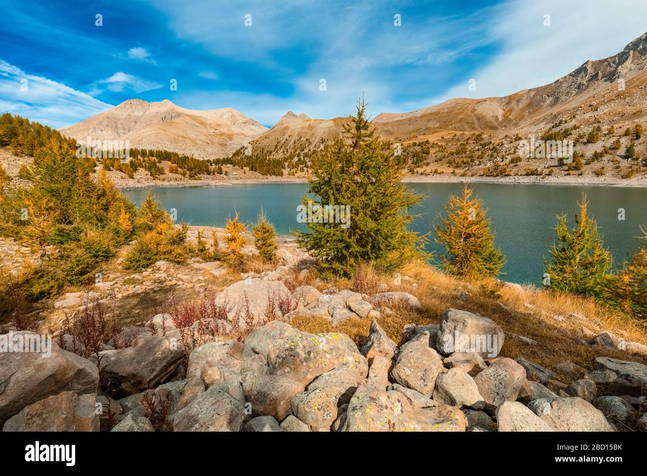 Frankreich - Provence - Haut Verdon - Lac Allos in Herbstversion Stockfoto