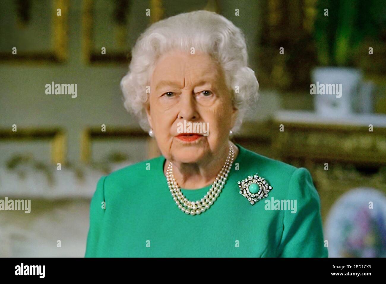 Queen's Elizabeth II Speech - Ihre Majestät veröffentlicht historische Coronavirus Botschaft vom 05. April 2020 Stockfoto