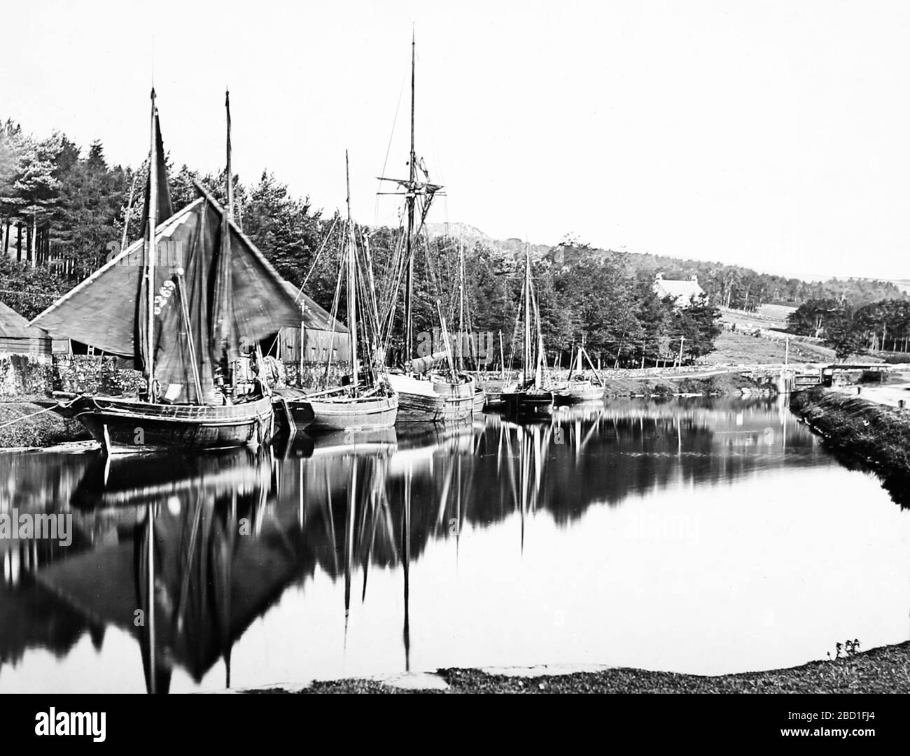 Crinan Canal at Ardrishaig, viktorianische Zeit Stockfoto