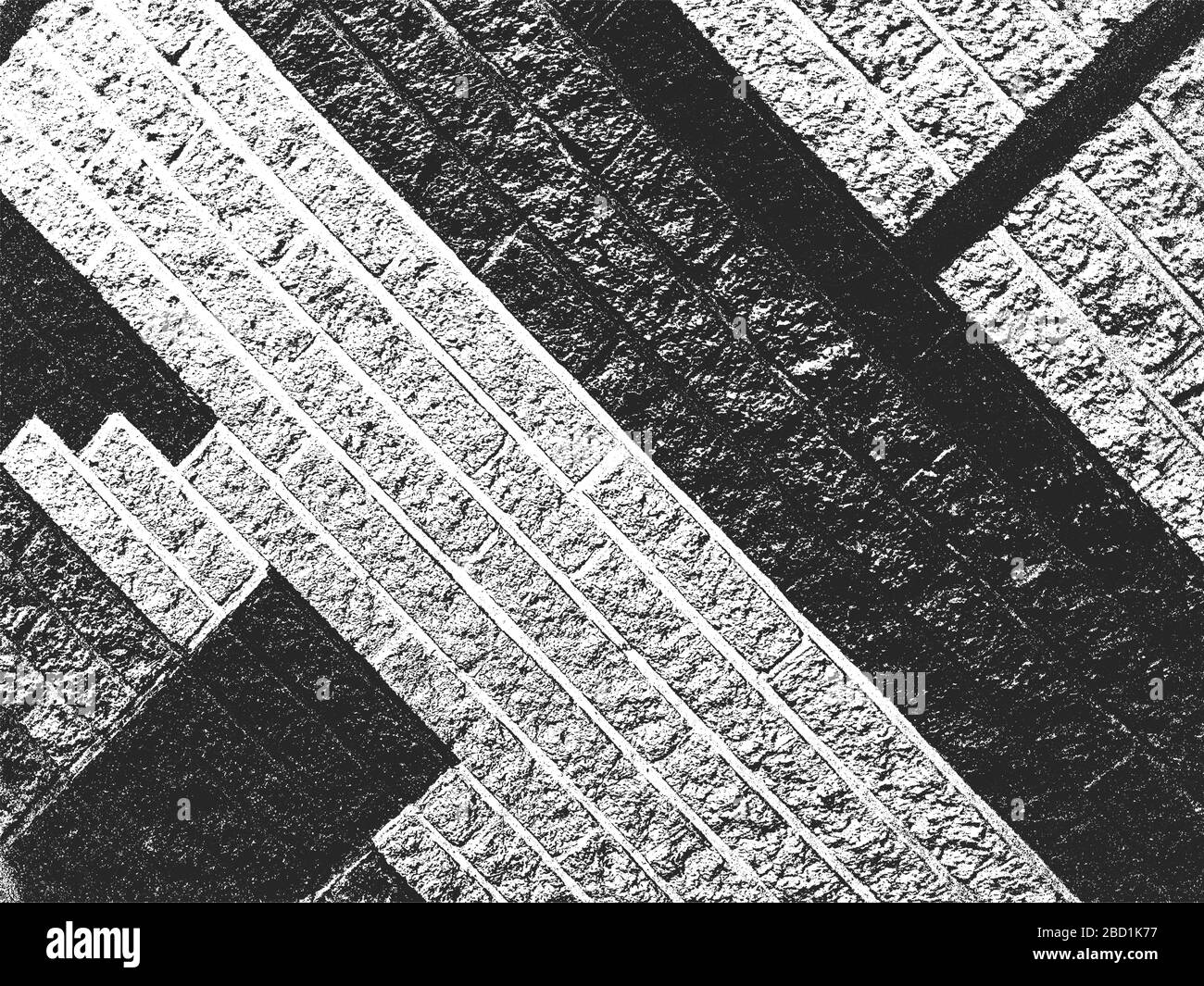 Alte Textur mit Boden- oder Wandfliesen in Bedrängnis bringen. Schwarz-weißer Grunge Hintergrund. EPS8-Vektorgrafiken. Stock Vektor