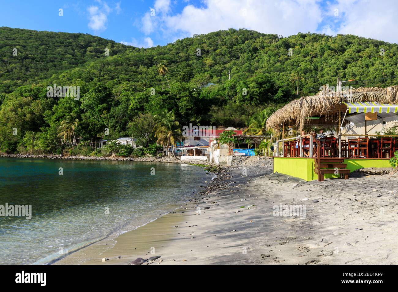 Deshaies, Catherine's Bar, Tod in Paradise Location, am späten Nachmittag, Basse Terre, Guadeloupe, Leeward Islands, Karibik Stockfoto
