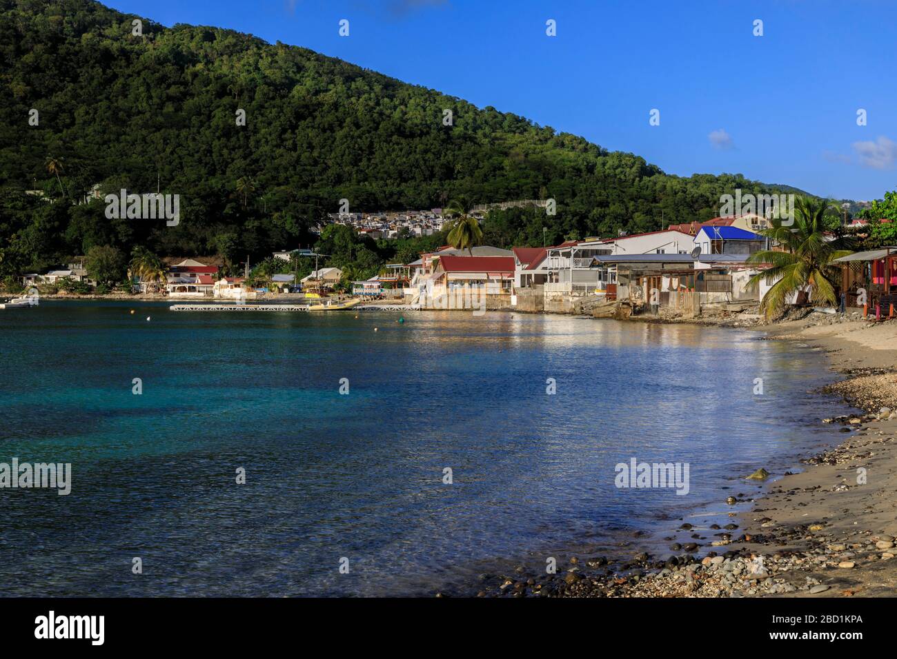 Deshaies Waterfront, Tod in Paradise Location, Saint Marie, Basse Terre, Guadeloupe, Leeward Islands, West Indies, Karibik, Mittelamerika Stockfoto