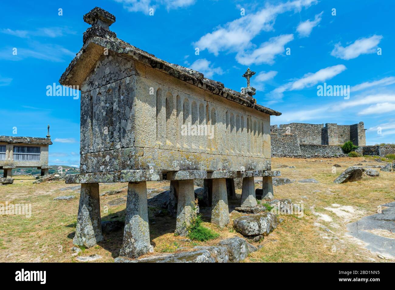 Traditionelle Espigueiros (Granary), Lindoso, Peneda Geres National Park, Minho Provinz, Portugal, Europa Stockfoto
