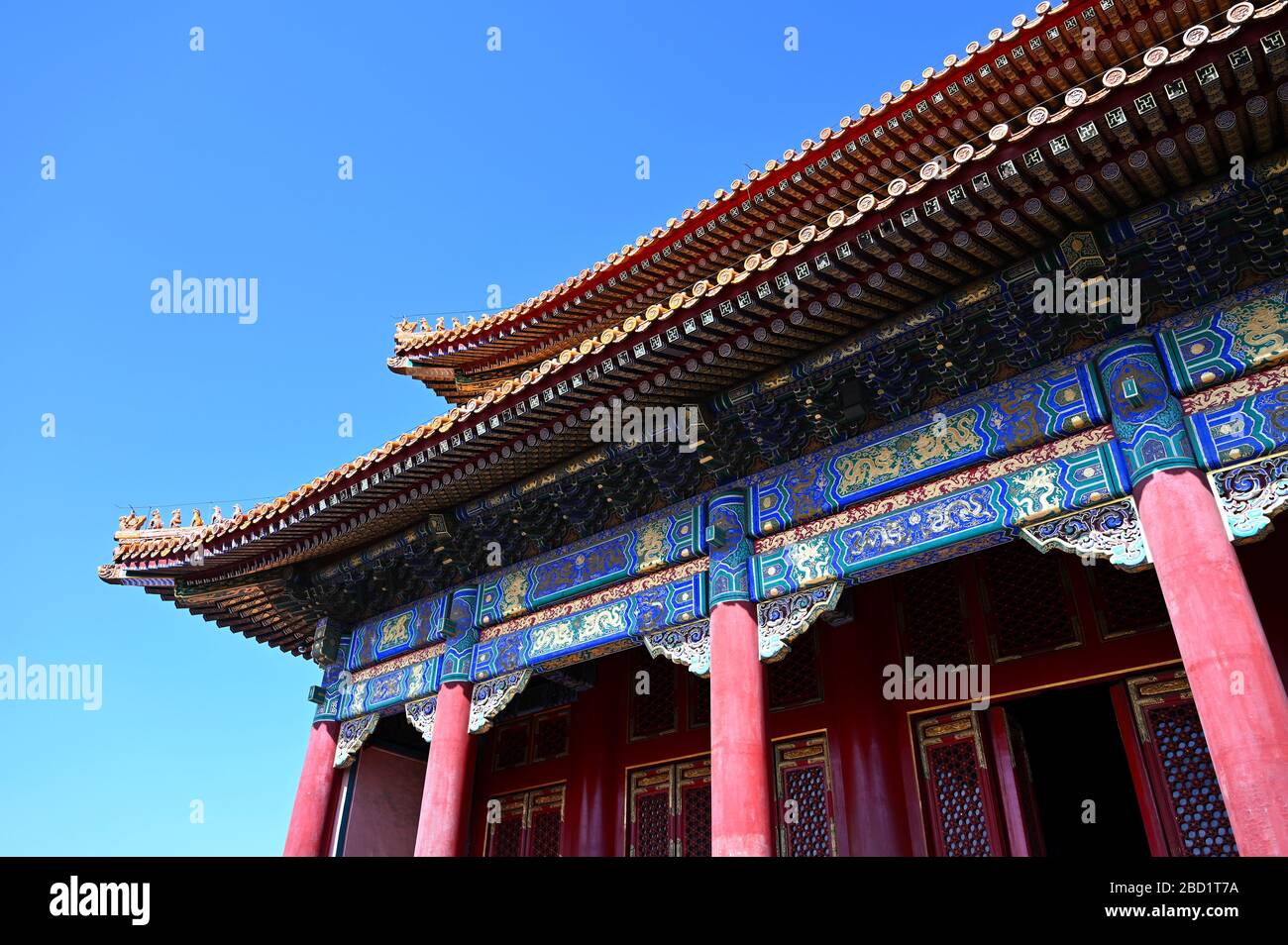 Die Halle der höchsten Harmonie innerhalb des Verbotenen Stadtpalastkomplexes, UNESCO-Weltkulturerbe, Peking, China, Asien Stockfoto