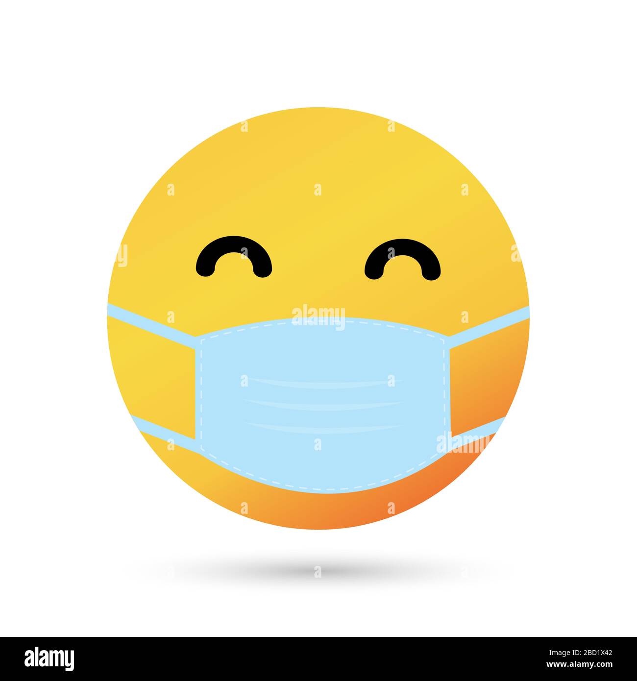 Gesicht mit Medical Mask Zeichentrick-Blase Emoticons für Social Media-Chat-Kommentar. Stock Vektor