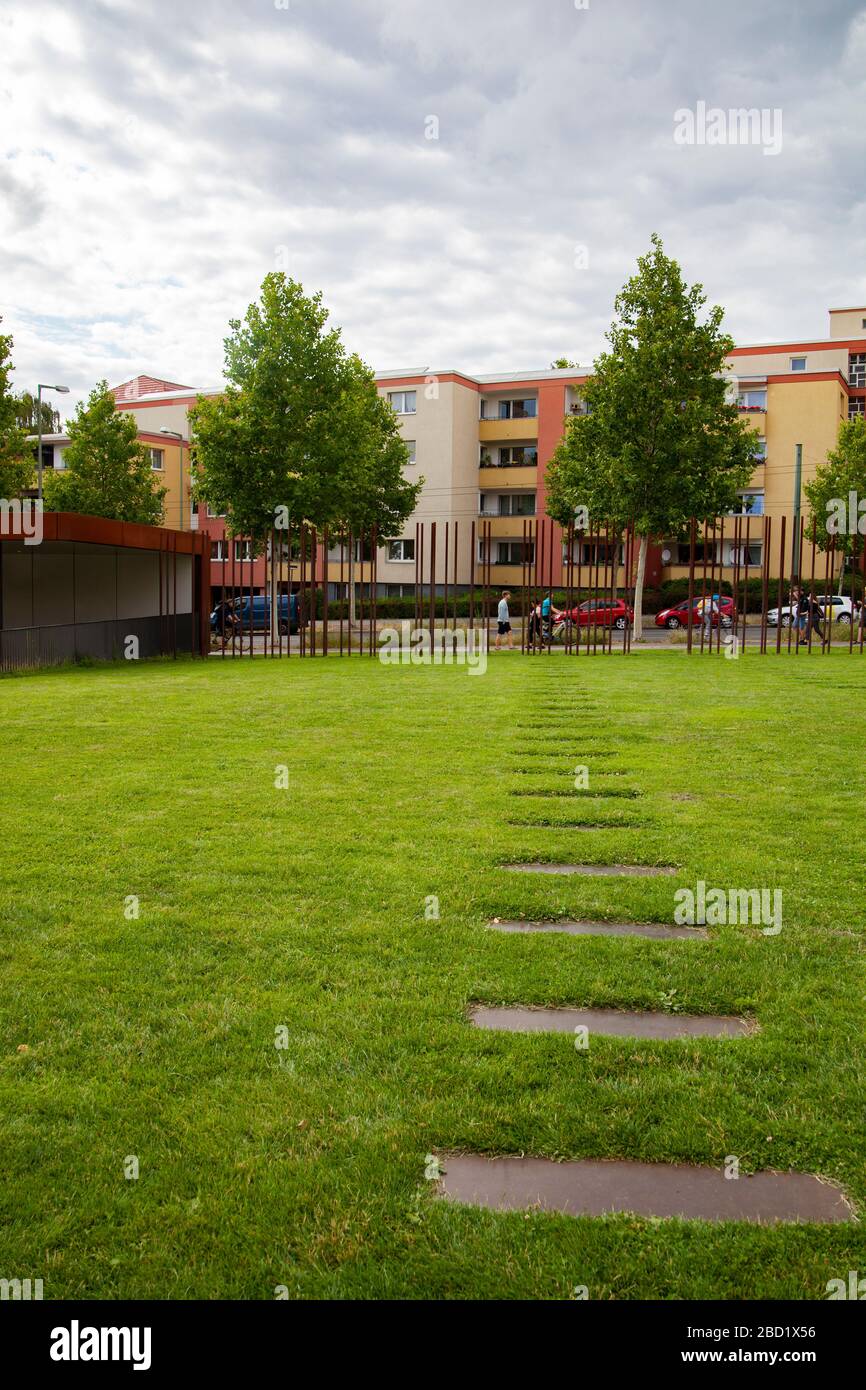Gedenkstätte Berliner Mauer Stockfoto
