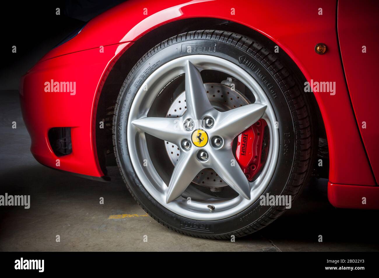 Leichtmetallrad Ferrari 360 Spider 5 Speichen Stockfoto