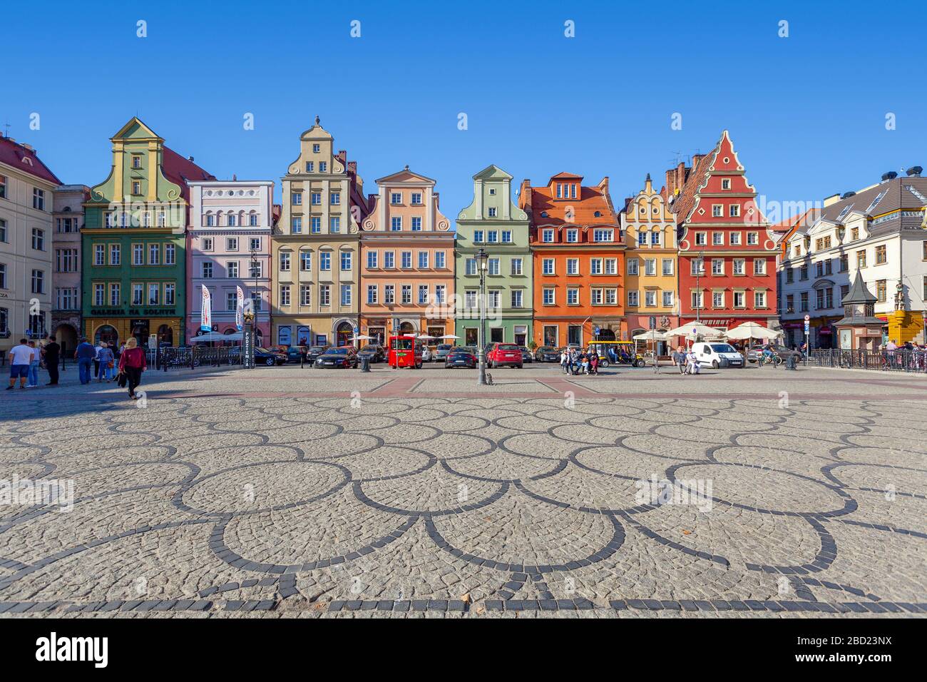 Bunte Häuser in Plac Solny (Salzplatz), Breslau, Polen Stockfoto