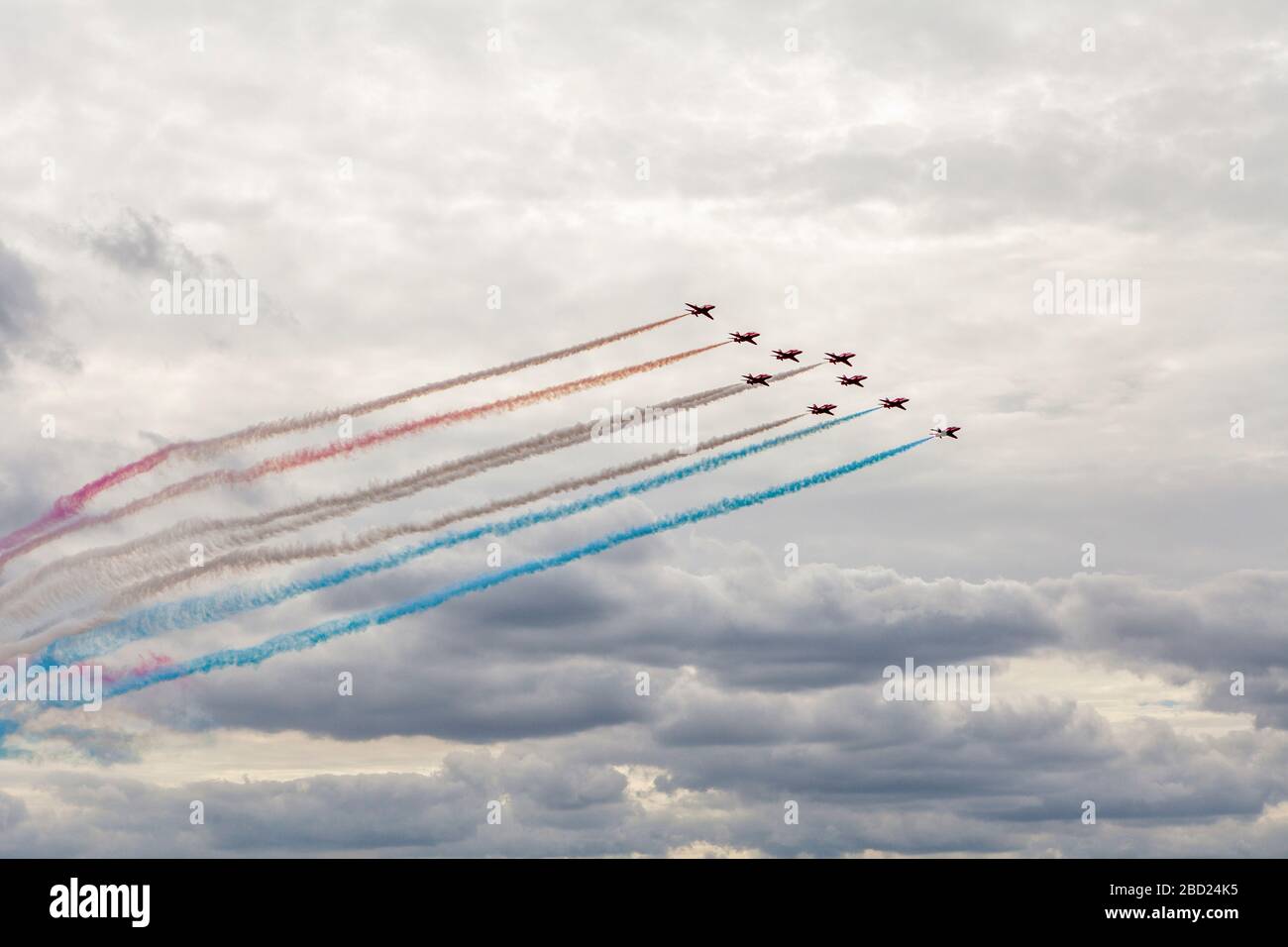 Rote Pfeile in Biggin Hill Airshow flying Stockfoto