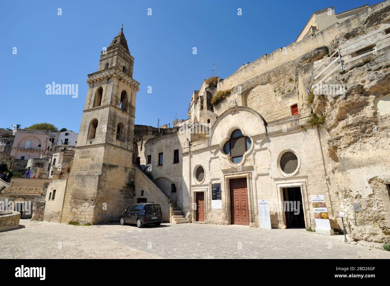 Italien, Basilikata, Matera, Sasso Barisano, Kirche San Pietro Barisano Stockfoto