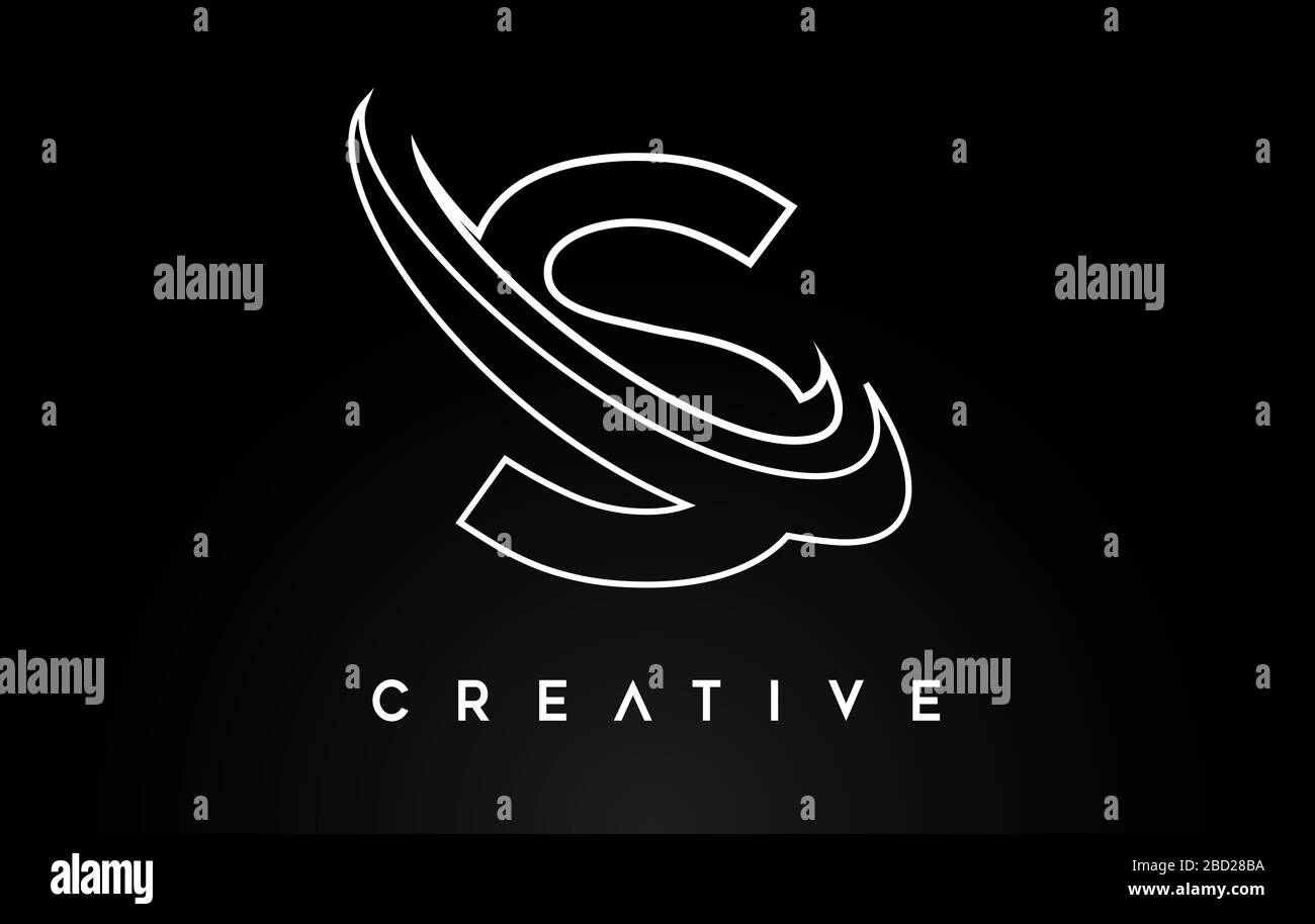 Logo des Buchstabens S. S Letter Design Vector mit Monogrammlinien Vektor-Abbildung vertauschen. Stock Vektor