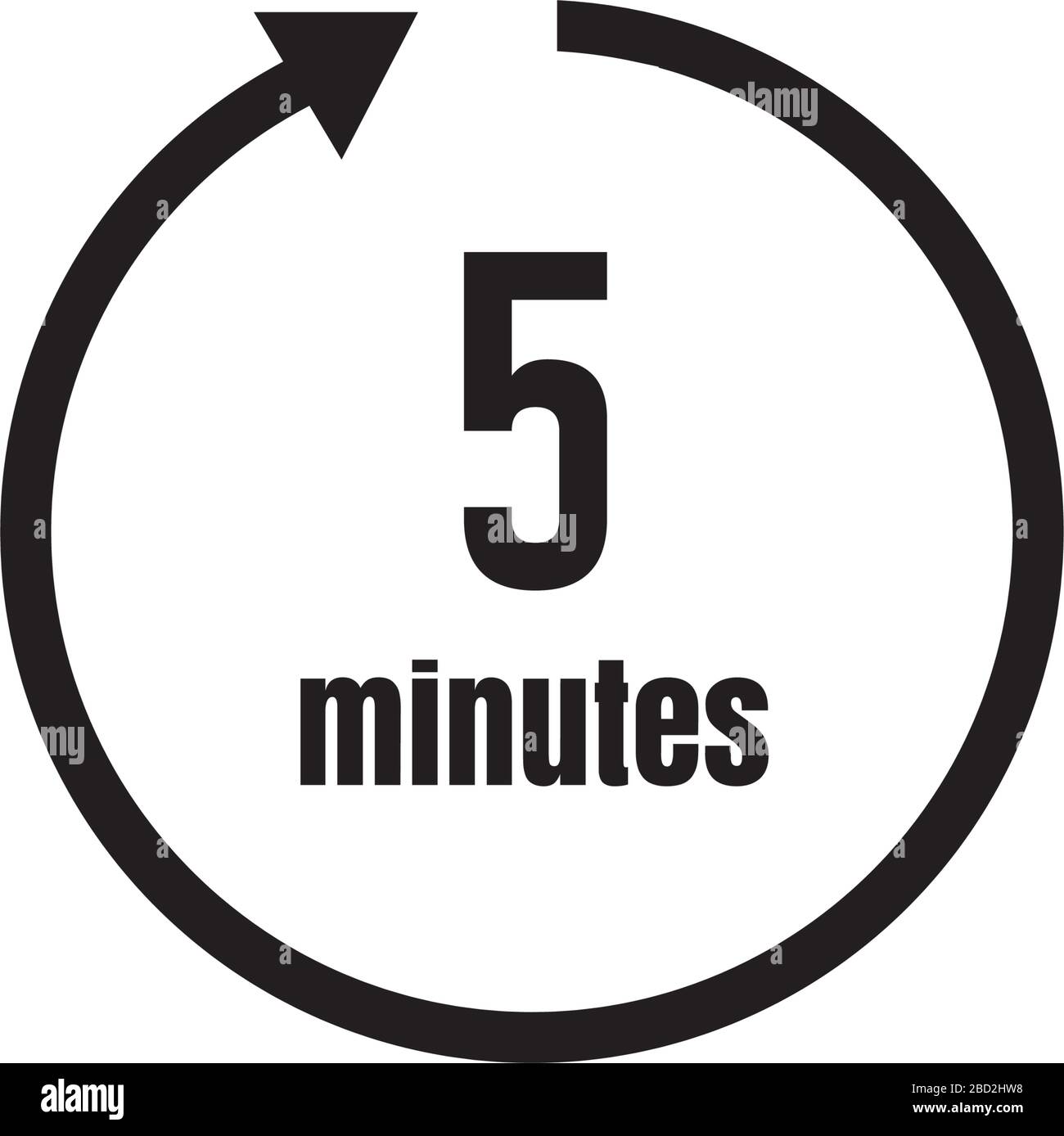 Uhr , Timer (Zeitdurchlauf) Symbol / 5 Minuten Stock Vektor
