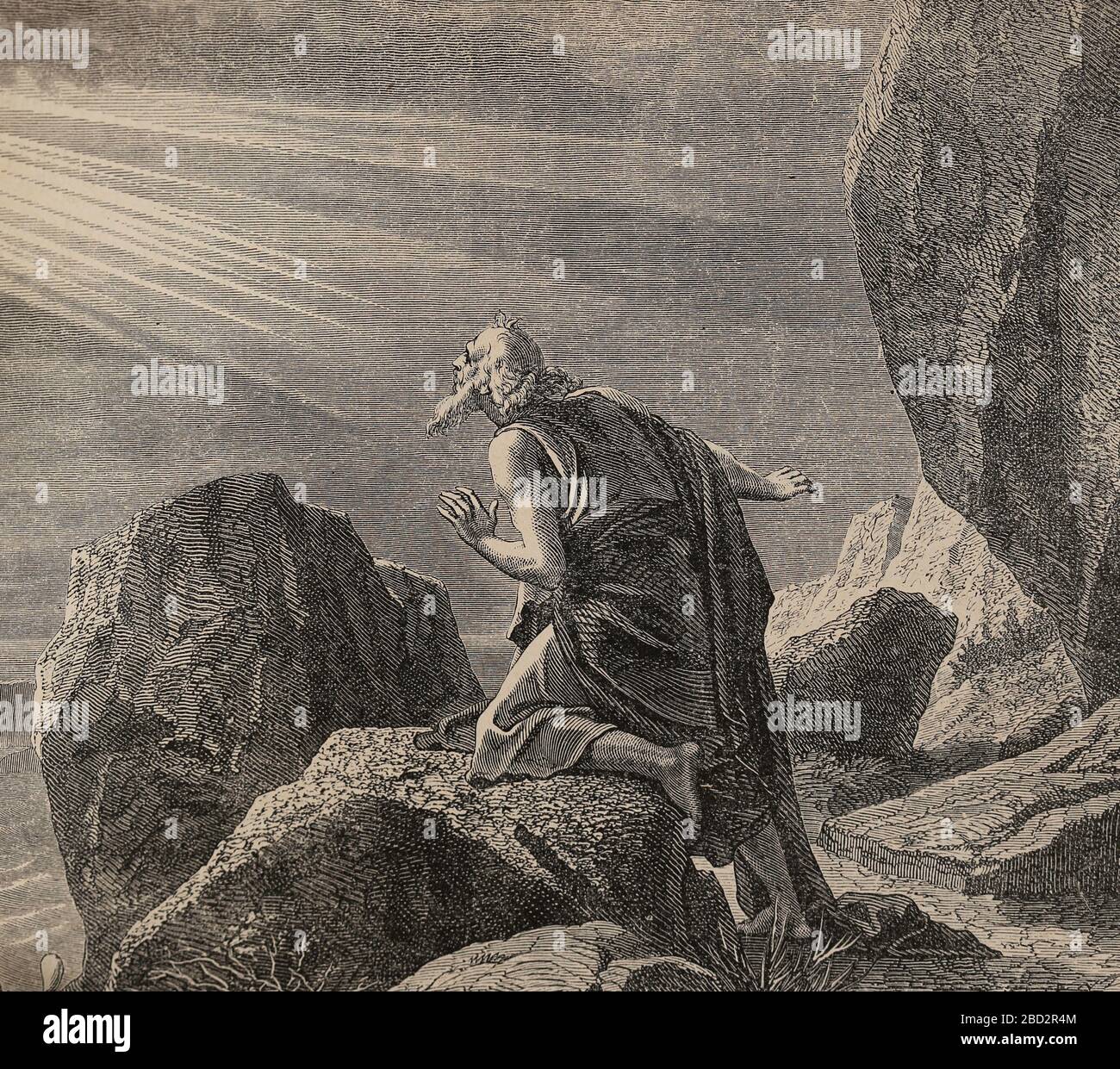Enthüllung. Die Vision des heiligen Johannes von Christus. Apokalypse. Gravur, 19. Jahrhundert. Stockfoto Enthüllung. Die Vision des heiligen Johannes von Christus. Apokalypse. Gravur, 19. Jahrhundert. Stockfoto