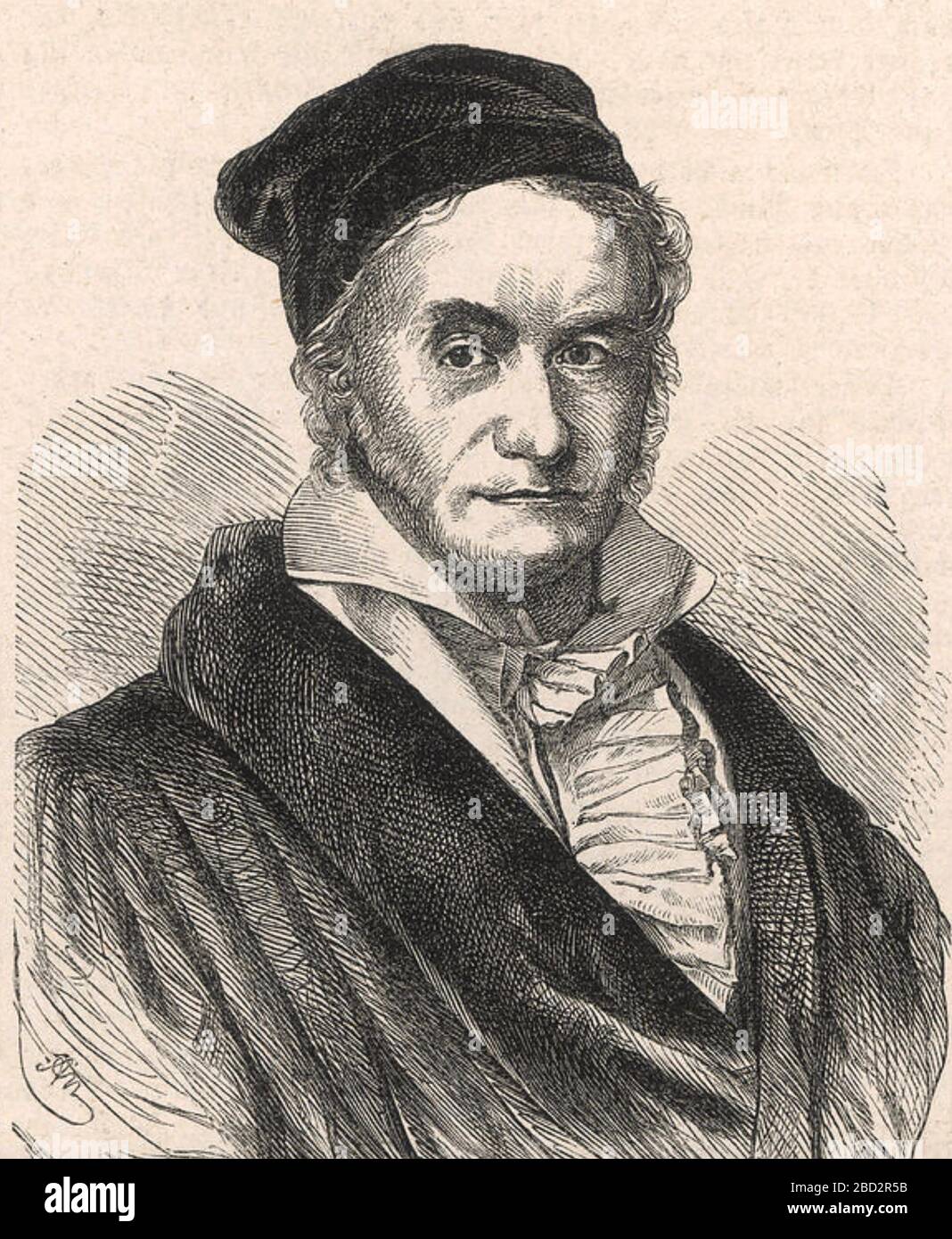 KARL GAUSS (1777-1855) deutscher Mathematikhistoriker und Physiker, etwa um 1840. Stockfoto
