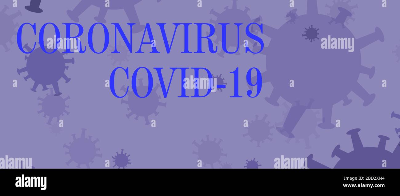 Blau Cartoon Coronavirus Banner Konzept Stockfoto