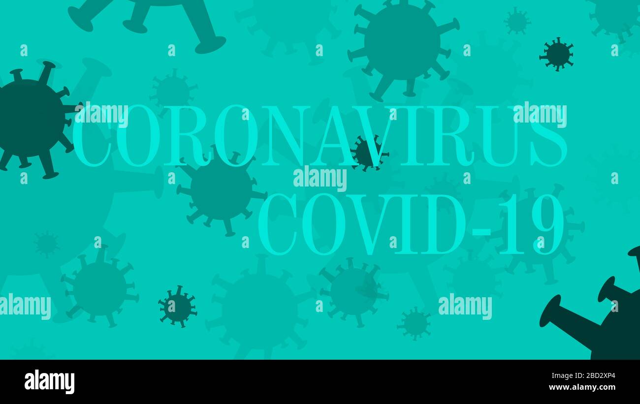 Minimalistisches türkisfarbenes Coronavirus-Banner Stockfoto
