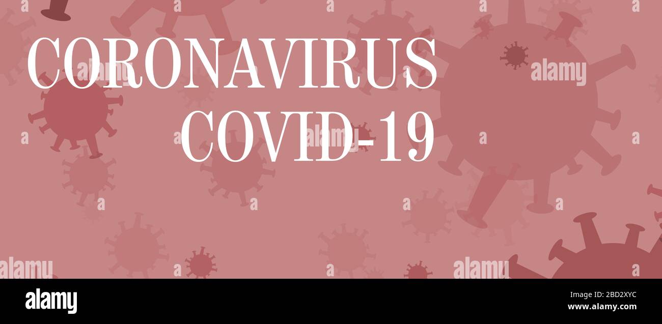 Abstraktes rotes Coronavirus Banner Konzept Stockfoto