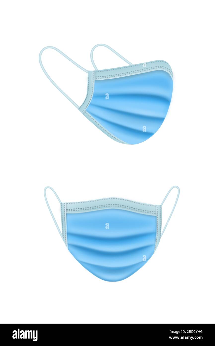 Medizinische Maske auf weißem Hintergrund isoliert Stock Vektor