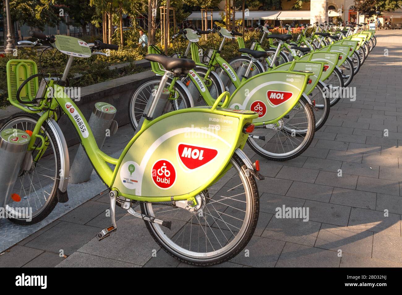 Eine Dockingstation für das BUBI Fahrradsystem in Budapest Stockfoto