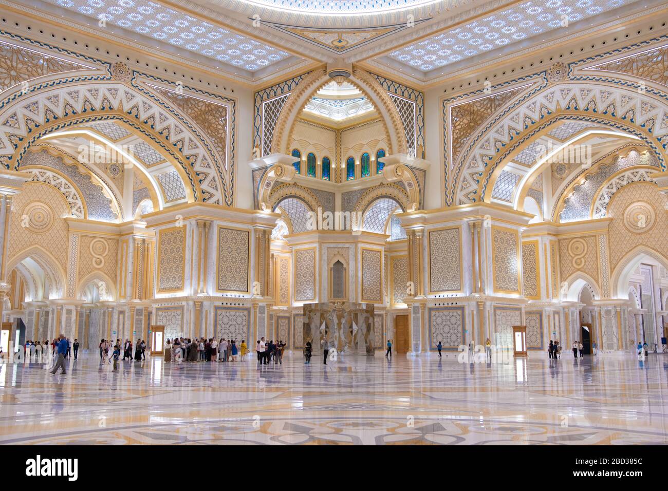 Abu Dhabi, VAE - 15. Dezember 2019: Präsidentenpalast, Palast von Qasr al-Watan der Palast der Nation in Abu Dhabi in der arabischen Emirate Stockfoto