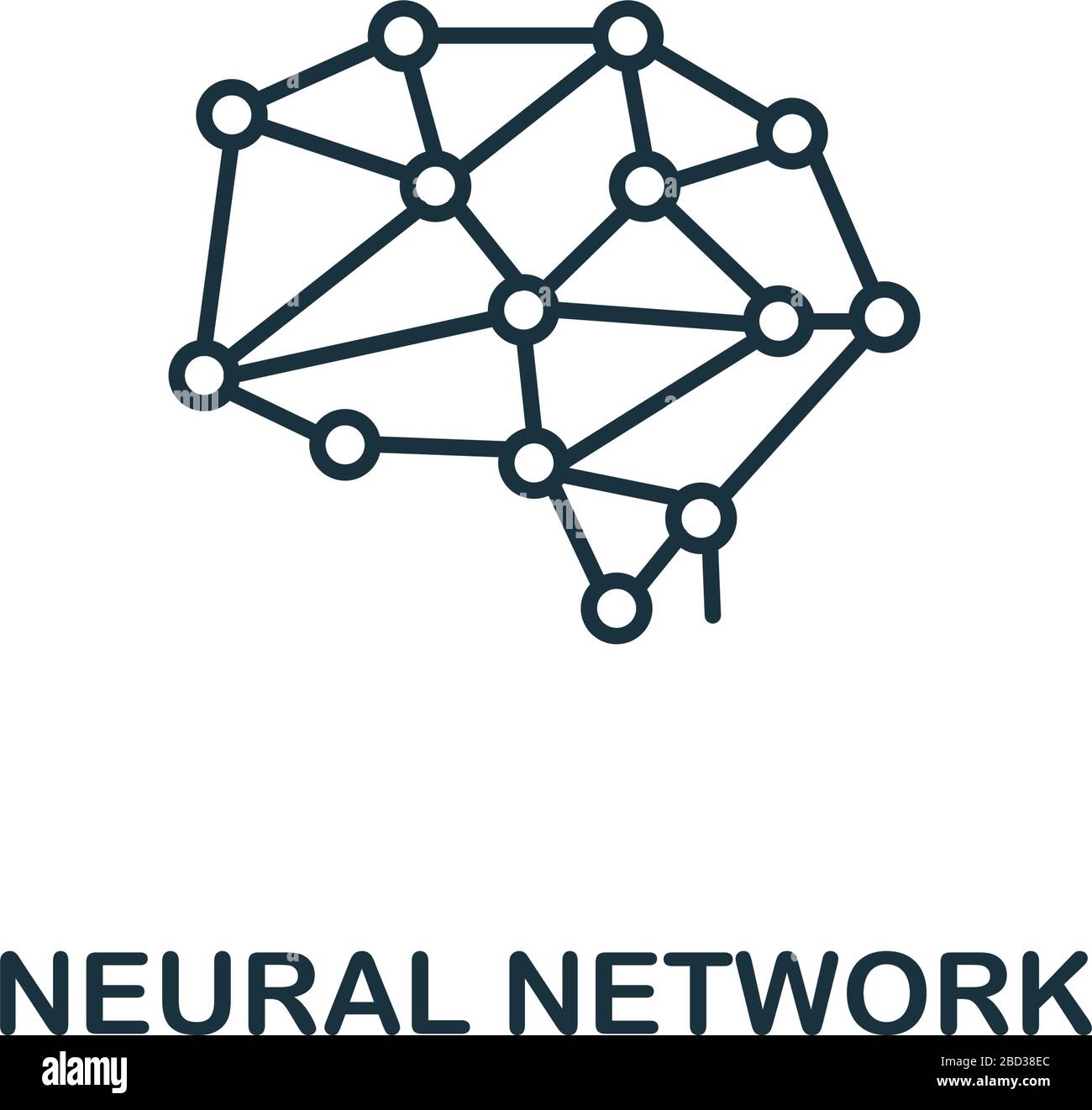 Symbol für neuronales Netzwerk aus der maschinellen Lernsammlung. Simple Line Neural Network Symbol für Vorlagen, Webdesign und Infografiken Stock Vektor